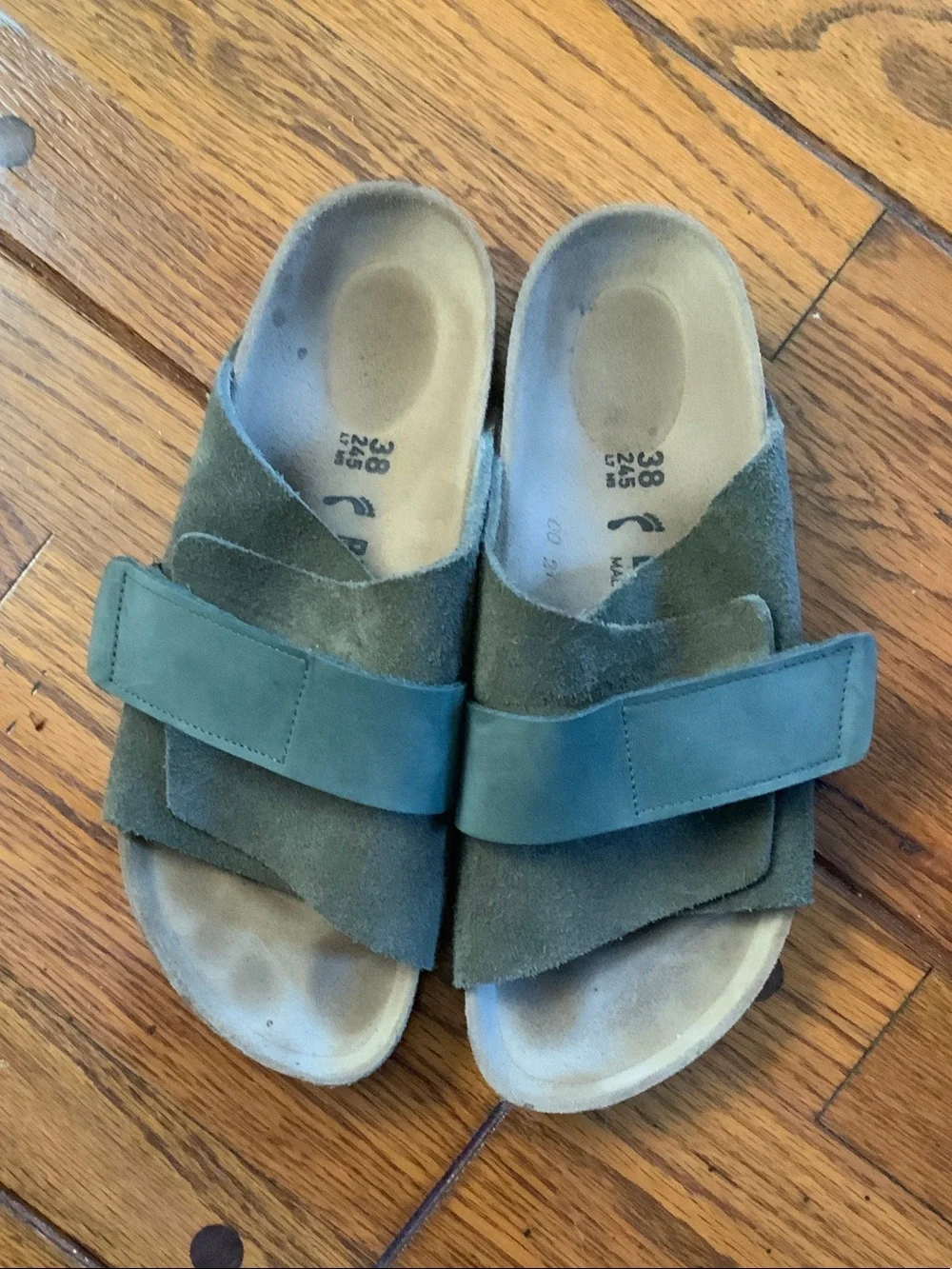 Birkenstock Kyoto Kaki Olive Slide-ons